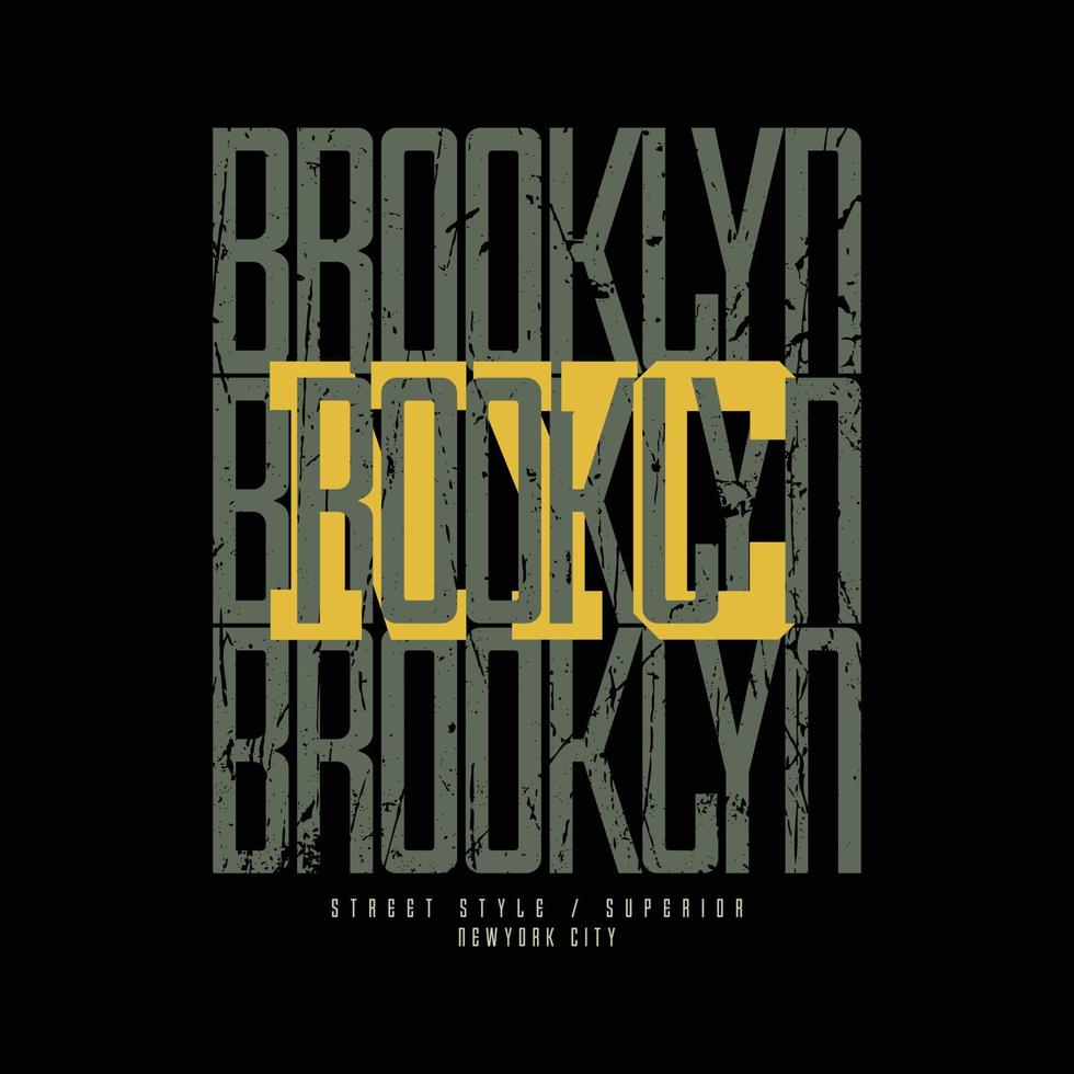 illustration vectorielle et typographie de brooklyn, parfaites pour les t-shirts, les sweats à capuche, les imprimés, etc. vecteur