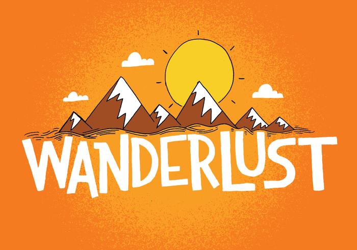 Wanderlust Mountain Design vecteur