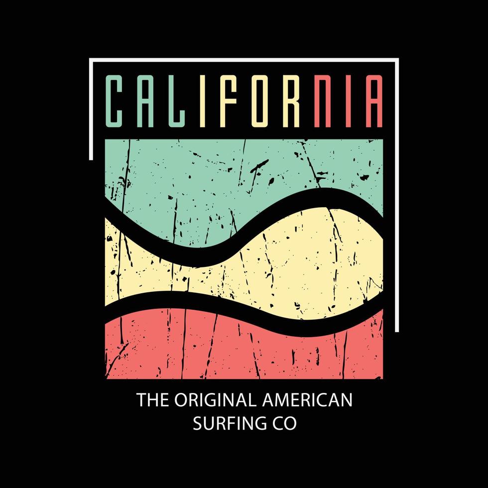 typographie d'illustration californienne. parfait pour la conception de t-shirt vecteur