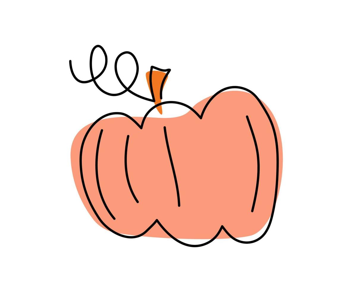 citrouille doodle automne vecteur coloré pour le jour de thanksgiving. vacances de récolte de légumes le 31 octobre. illustration simple dessinée à la main