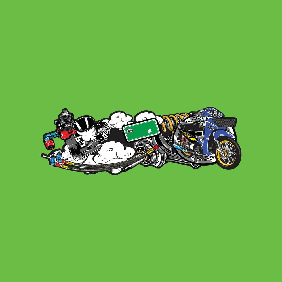 illustration d'accessoires de motard vecteur