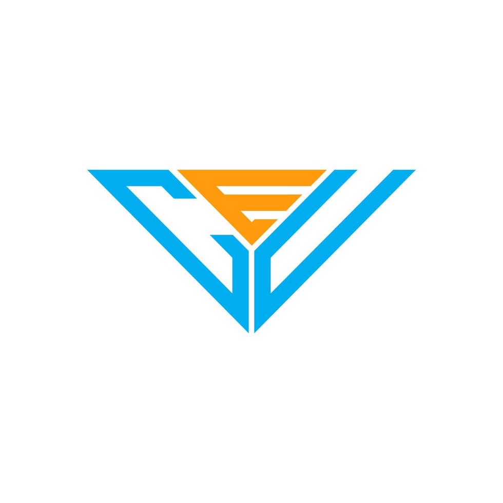 création de logo de lettre ceu avec graphique vectoriel, logo simple et moderne de ceu en forme de triangle. vecteur