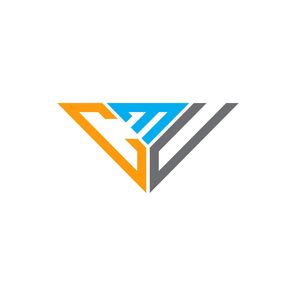 création de logo de lettre cmu avec graphique vectoriel, logo cmu simple et moderne en forme de triangle. vecteur