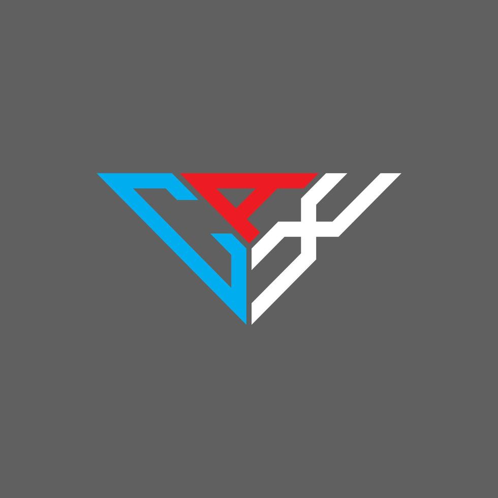 conception créative de logo de lettre cax avec graphique vectoriel, logo cax simple et moderne en forme de triangle. vecteur