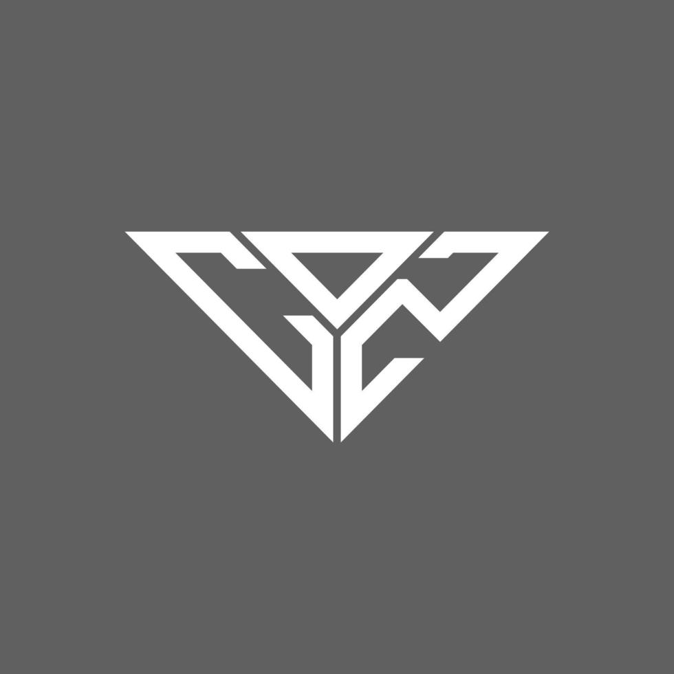 conception créative du logo cdz letter avec graphique vectoriel, logo cdz simple et moderne en forme de triangle. vecteur