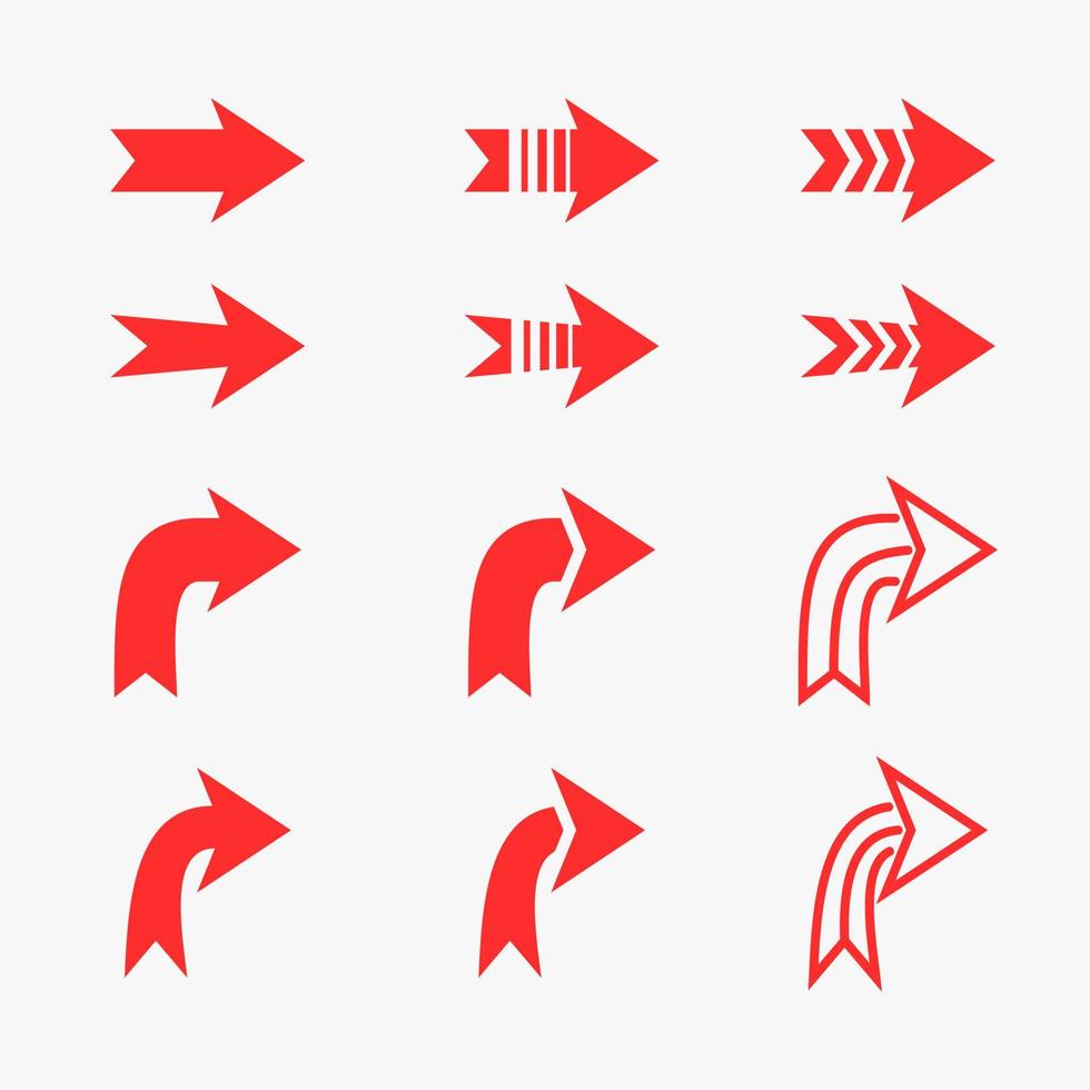 forme et ligne de flèche d'icônes vecteur