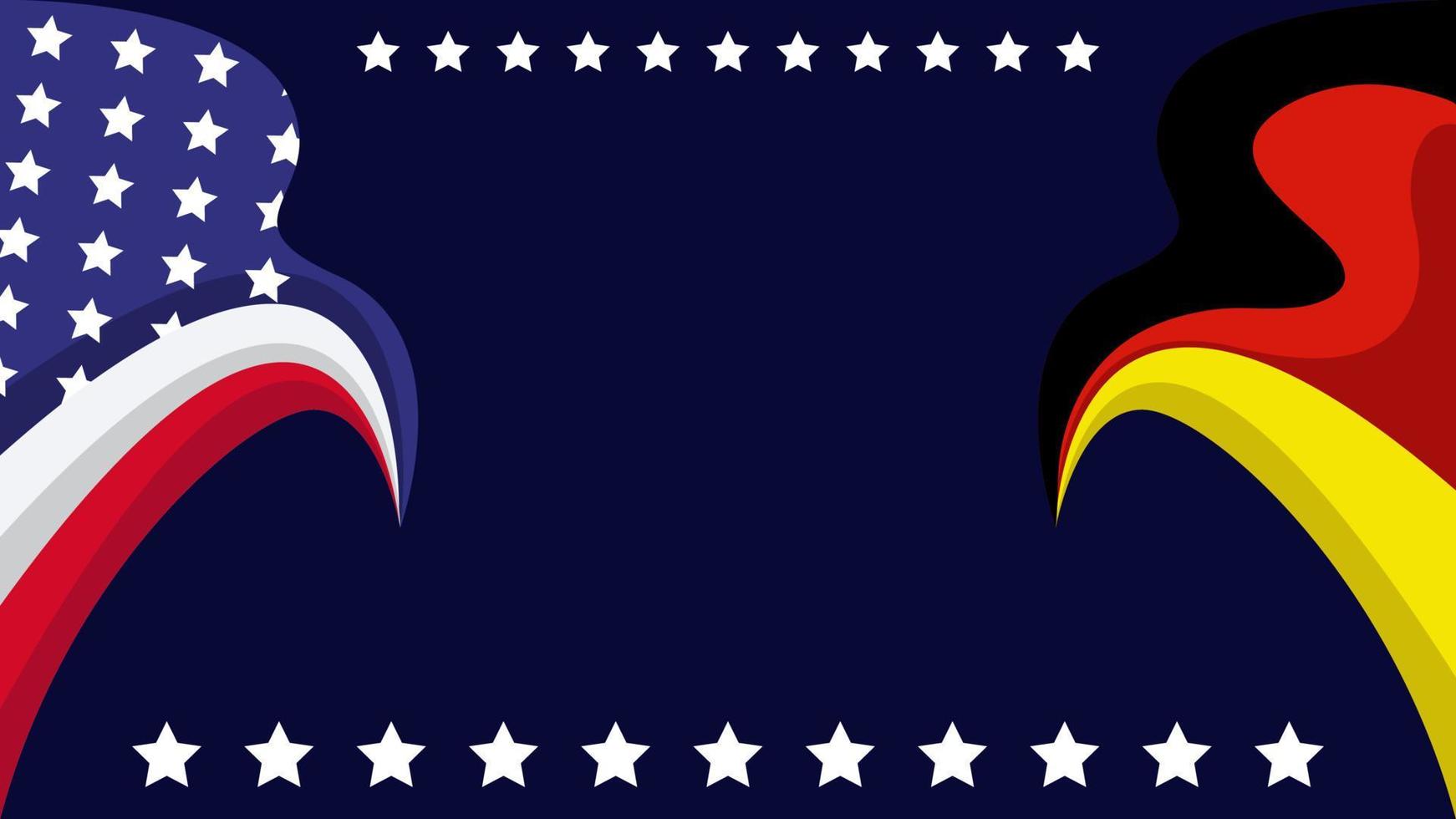 fond de drapeau américain allemand avec espace de copie. adapté pour une utilisation sur les événements de la journée américaine allemande. vecteur