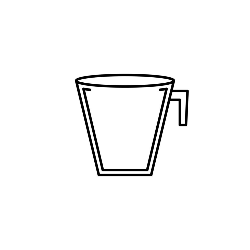 icône de verre tasse vide sur fond blanc. style simple, ligne, silhouette et épuré. noir et blanc. adapté au symbole, au signe, à l'icône ou au logo vecteur