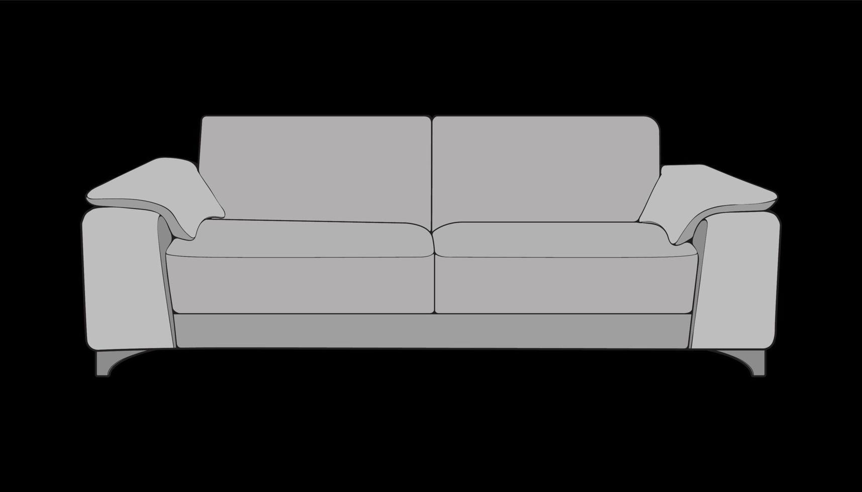 illustrateur de blocs de couleur de canapé ou de canapé. meubles de bloc de couleur pour le salon. illustration vectorielle. vecteur