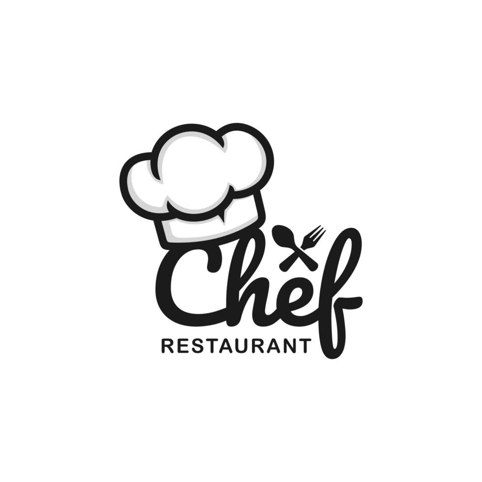 illustration vectorielle de chef logo design. logo restaurant vecteur