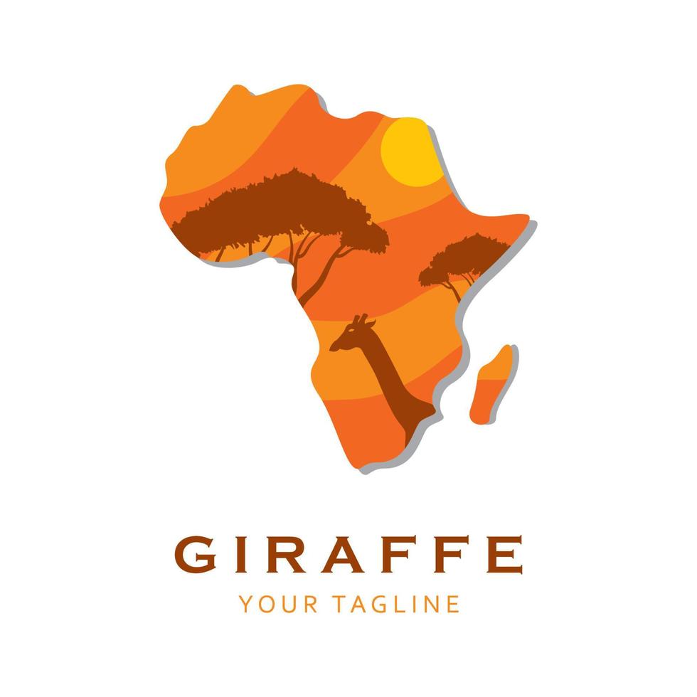 logo girafe créatif avec modèle de slogan vecteur