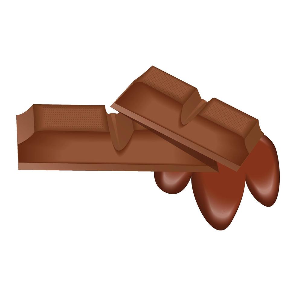 tablettes de chocolat et chocolat fondu vecteur