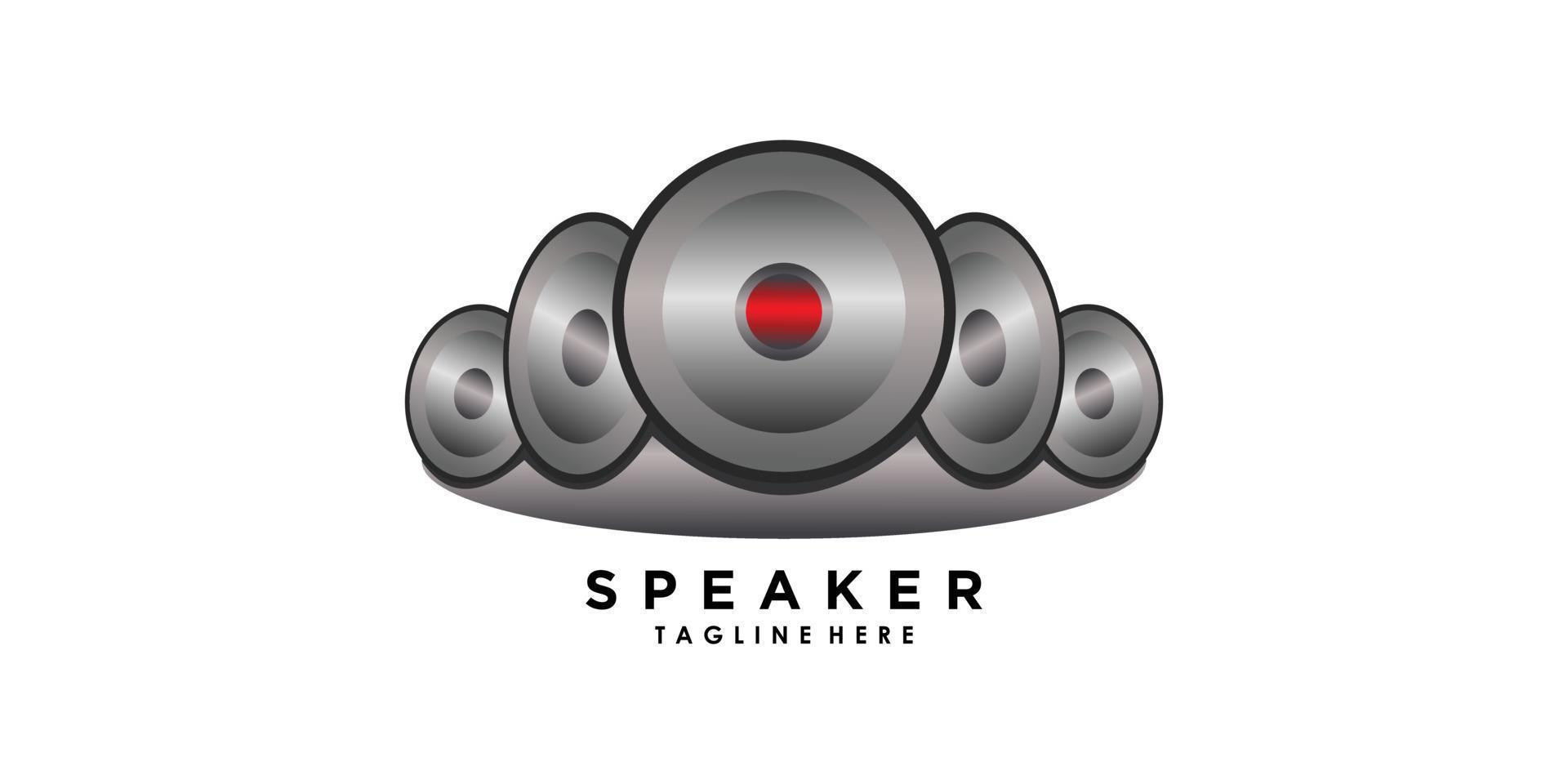 création de logo de système de son haut-parleur avec vecteur premium de concept créatif