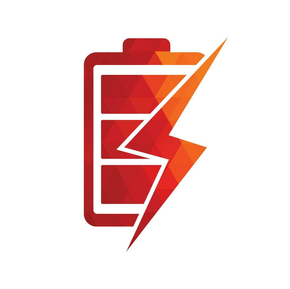 modèle de conception de logo de batterie d'alimentation. conception du logo de charge rapide de la batterie. alimentation de la batterie et icône du logo éclair éclair. vecteur