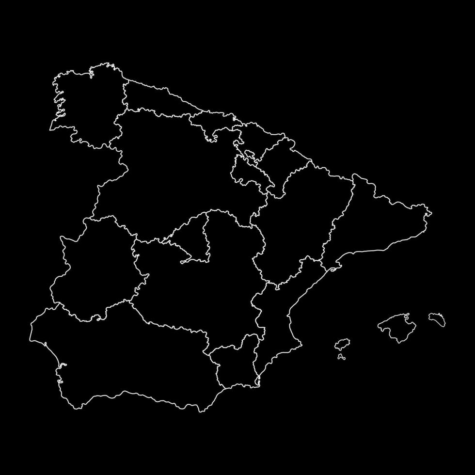 carte des régions d'espagne. illustration vectorielle. vecteur