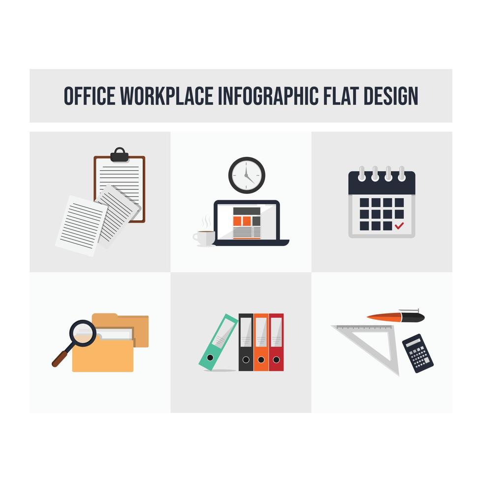 conception de concept d'icône plate de vecteur de lieu de travail