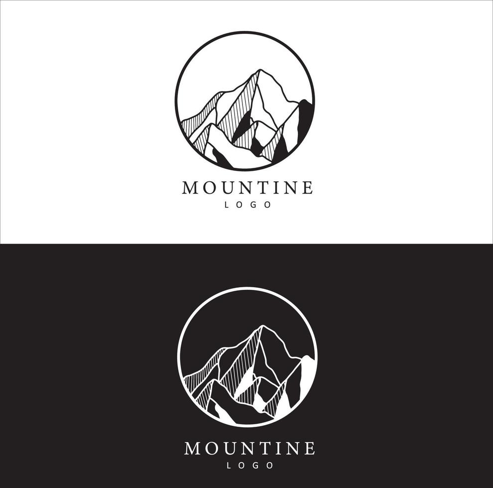 logo de la montagne. modèle de logo design plat. illustrateur de vecteur