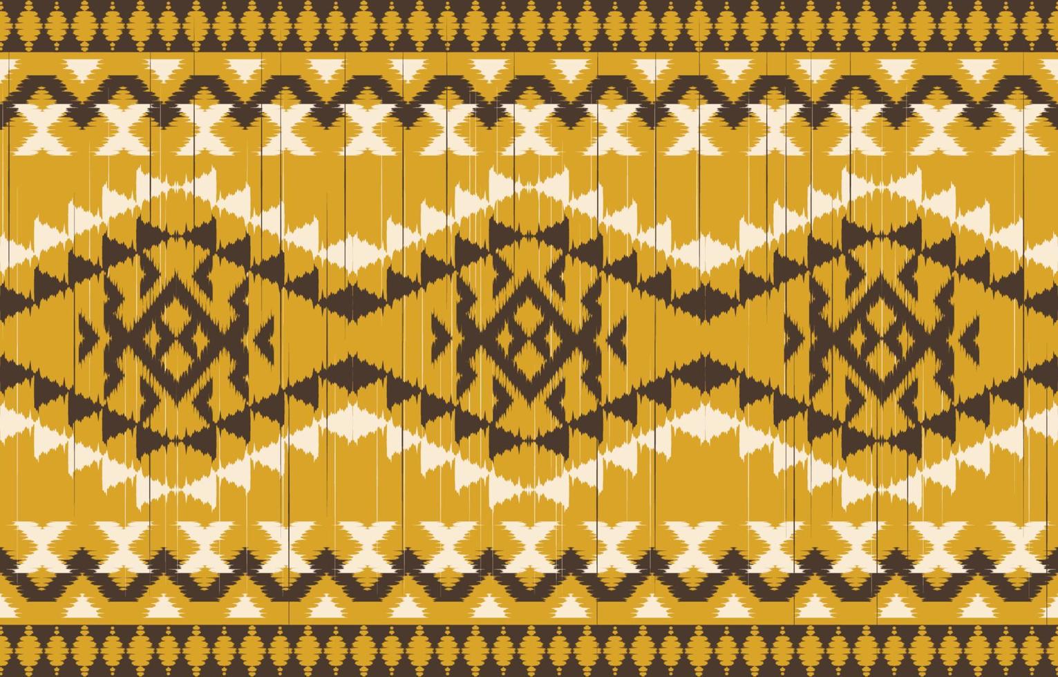 beau motif ethnique ikat art. motif jaune kasuri harmonieux en broderie tribale, folklorique, style mexicain, indien.imprimé d'ornement d'art géométrique aztèque.design texturé slubby pour tapis, tissu. vecteur