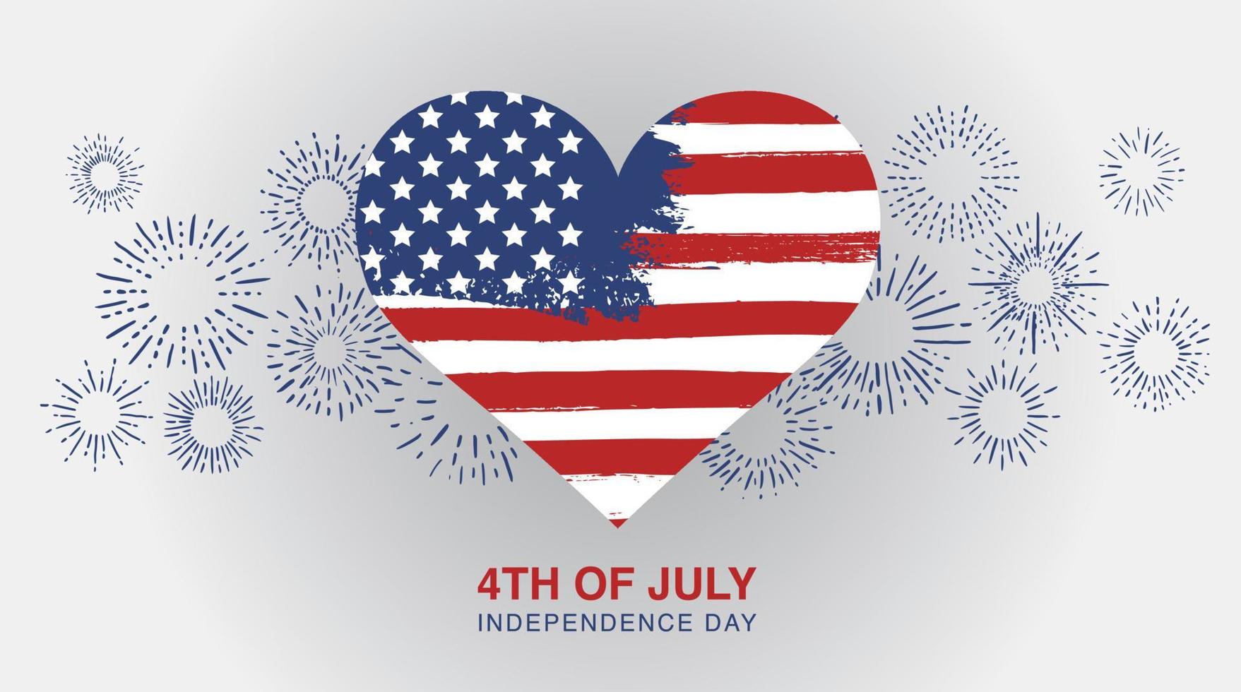 jour de l'indépendance des états-unis, le 4 juillet. drapeau américain grunge. vecteur