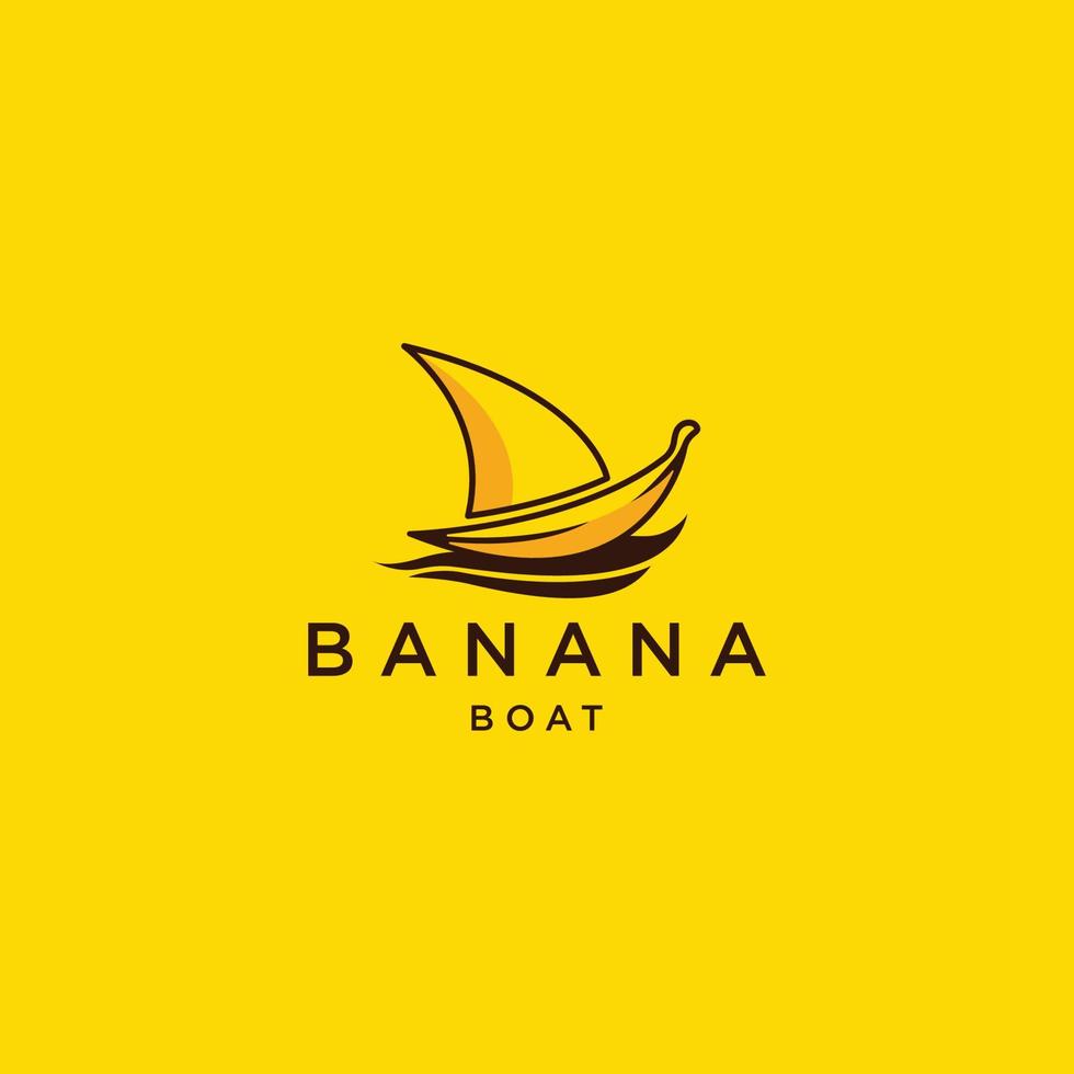 modèle de conception d'icône de logo de bateau banane illustration vectorielle vecteur