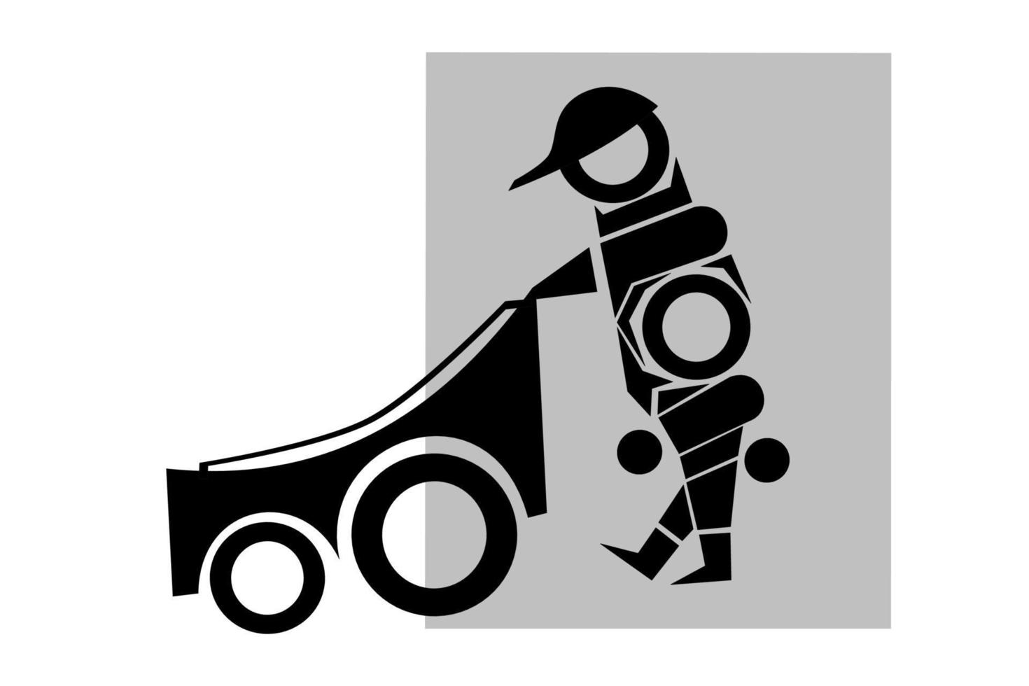 illustration vectorielle une personne avec une icône de panier vecteur