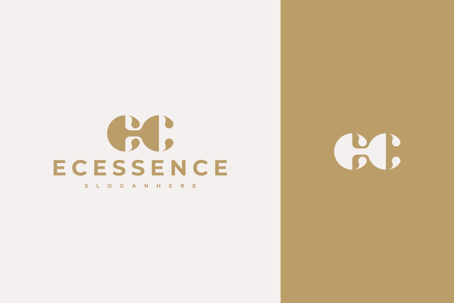 luxe élégant lettre ce beauté logo design vecteur