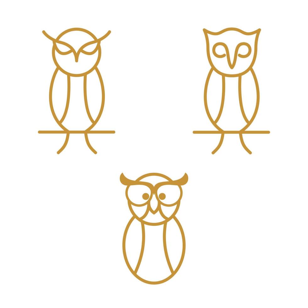 logo de hibou de ligne vecteur