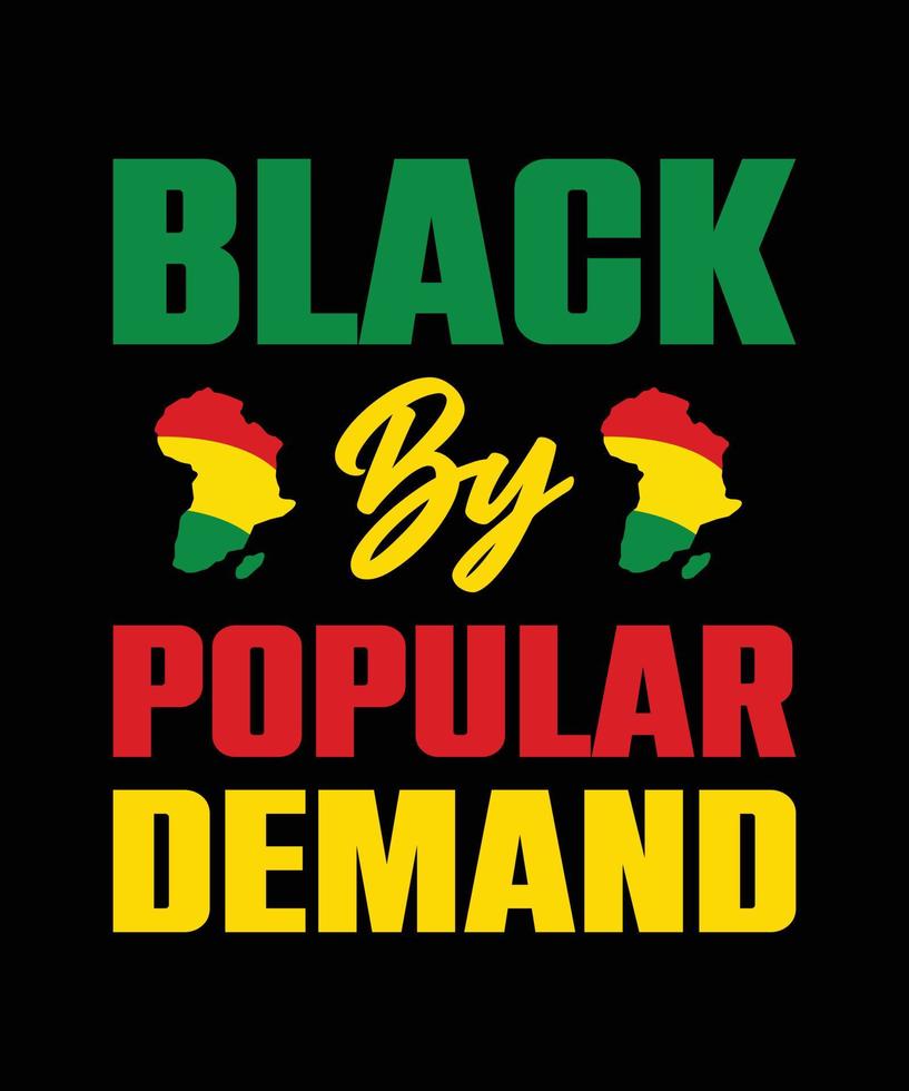 design de t-shirt typographie noir à la demande populaire vecteur