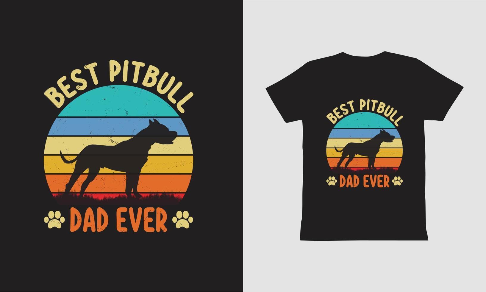 meilleur design de t-shirt papa pit-bull de tous les temps. vecteur