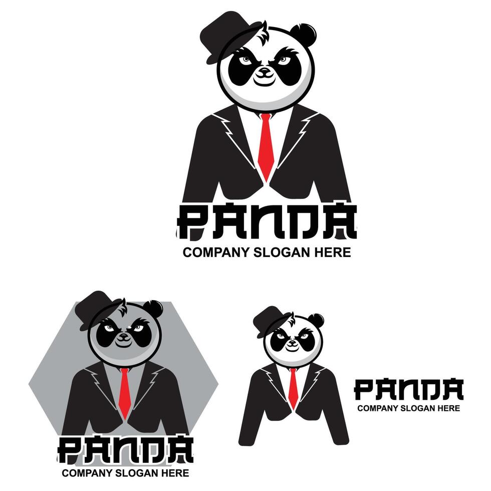 création vectorielle de logo panda mignon, illustration de fond animal vecteur