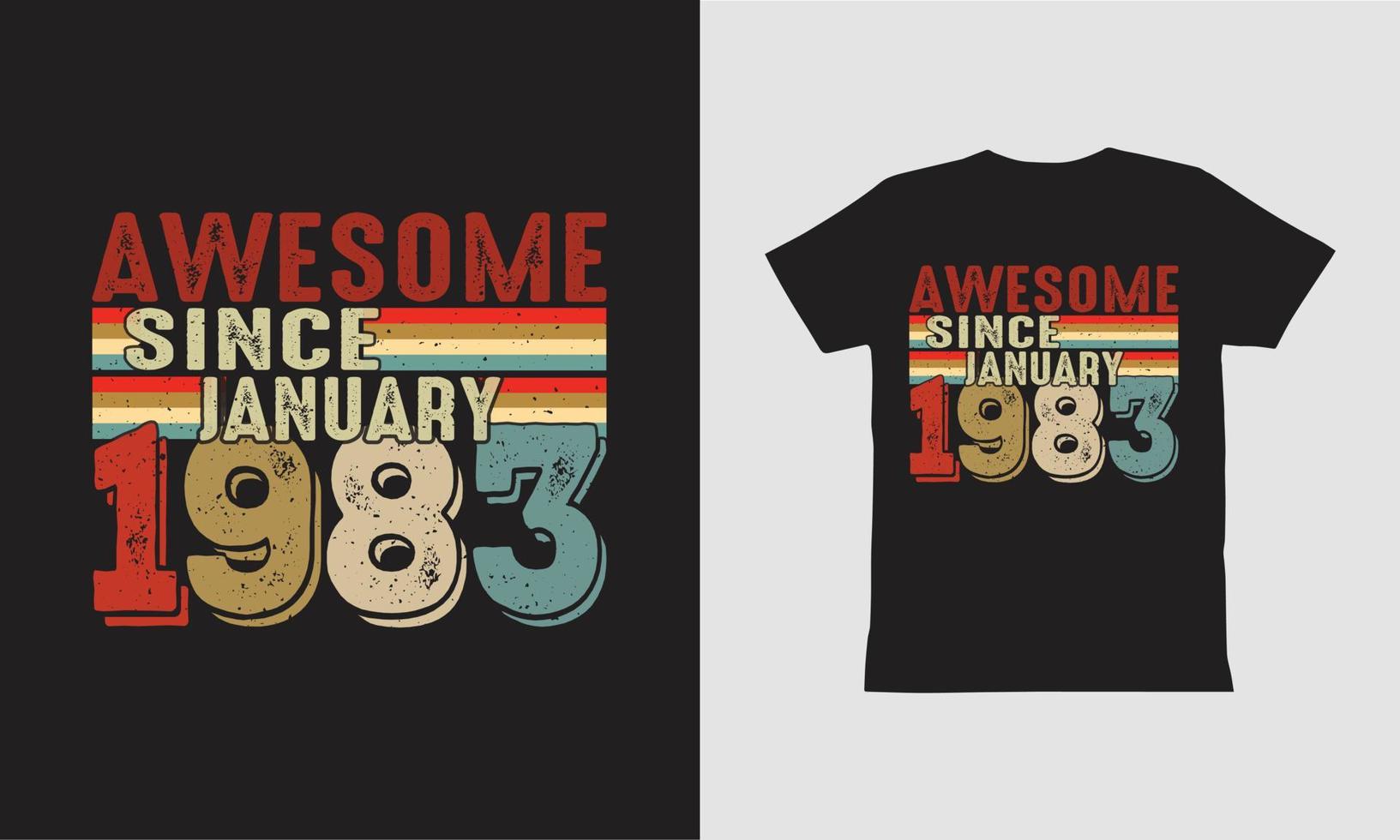 génial depuis la conception de t-shirt de janvier 1983. vecteur