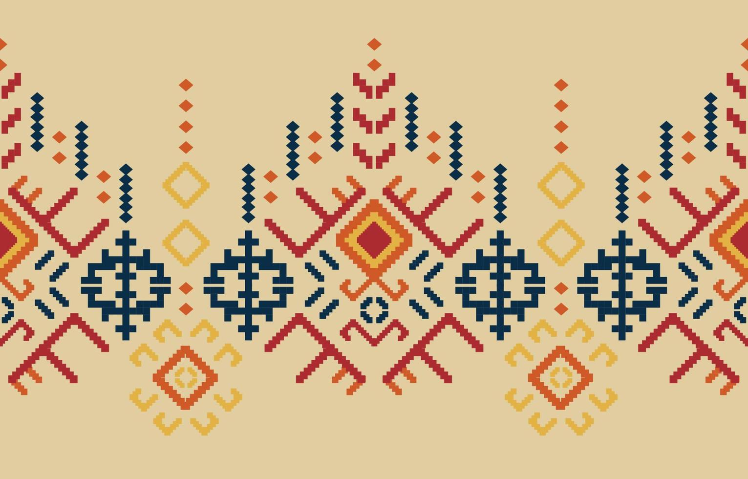 motif ethnique fait main frontière bel art. motif navajo sans couture dans le style tribal, folklorique, mexicain, péruvien, indien, asiatique, marocain, turc et ouzbek. impression d'ornement d'art géométrique aztèque. vecteur