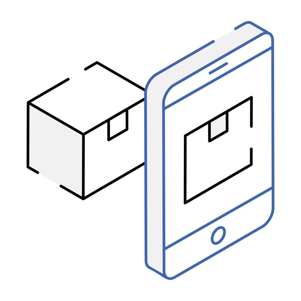 une icône isométrique de photographie mobile vecteur