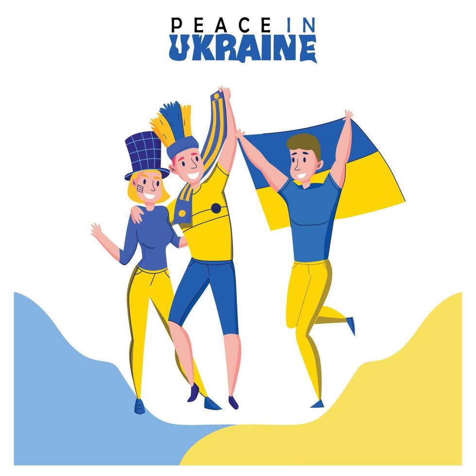 conception de bannière d'illustration de convivialité avec le concept de fans d'ukraine vecteur