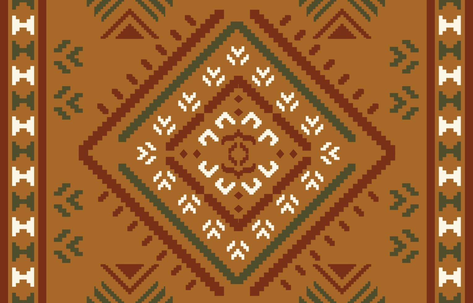 bordure à la main bel art. modèle sans couture navajo en broderie tribale, folklorique, ornement d'art géométrique aztèque mexicain print.design pour tapis, papier peint, vêtements, emballage, tissu, couverture, textile vecteur