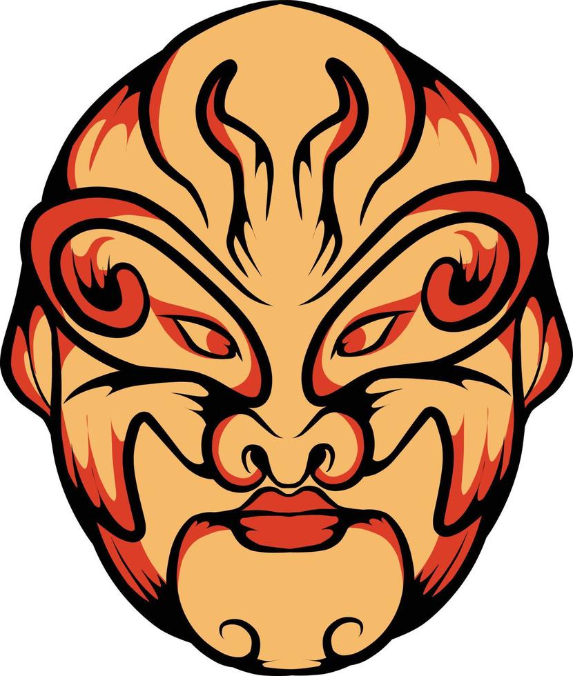 masques de kabuki japonais vectoriels qui conviennent aux grands événements et aux autocollants de marque et autres vecteur