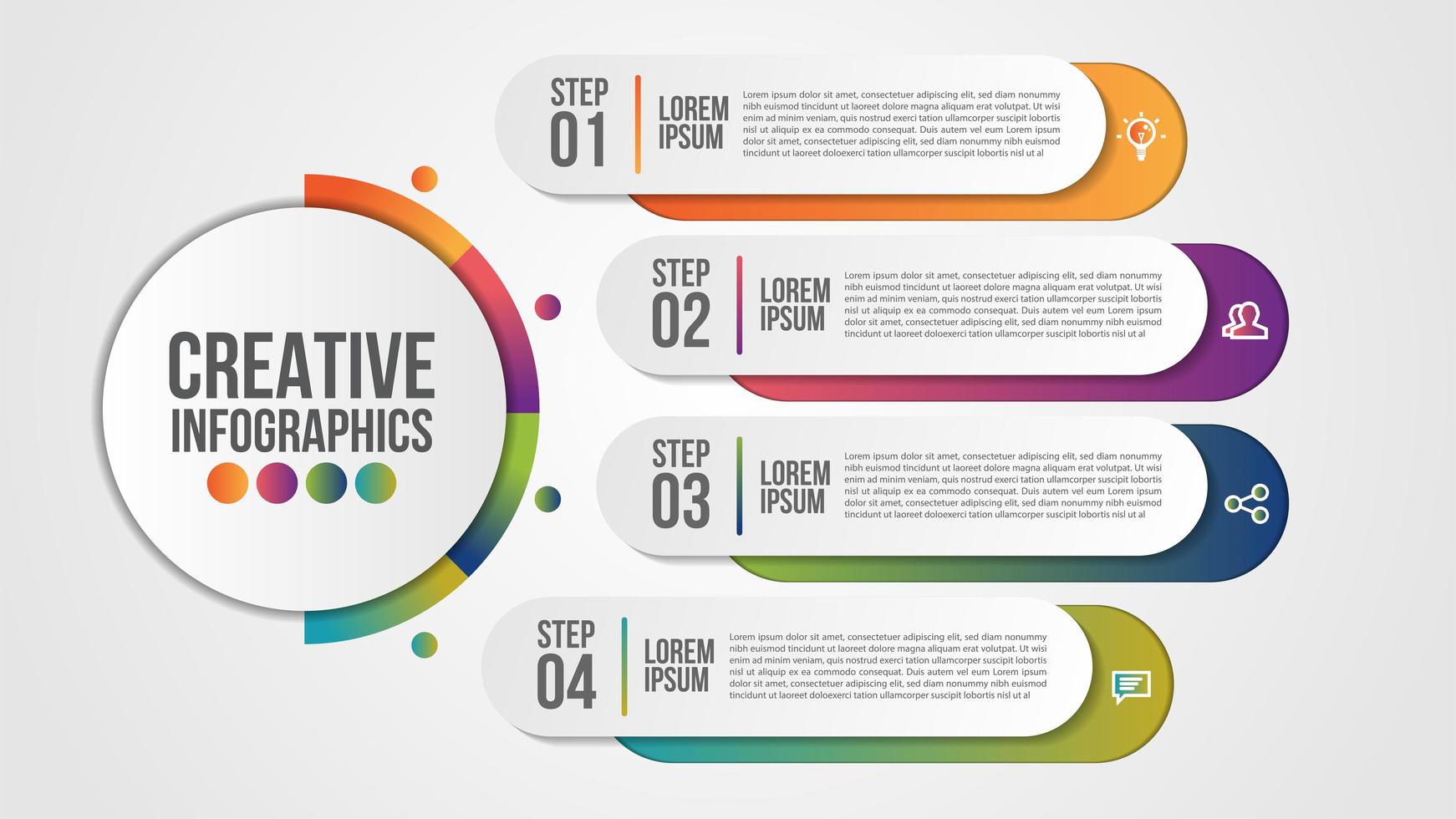 conception infographique pour entreprise en 4 étapes vecteur