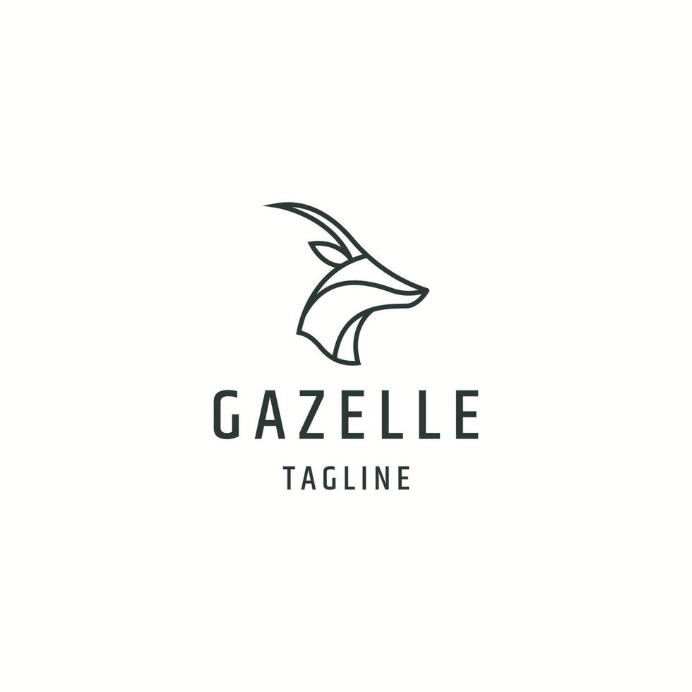 modèle de conception d'icône de logo animal gazelle illustration vectorielle plate vecteur