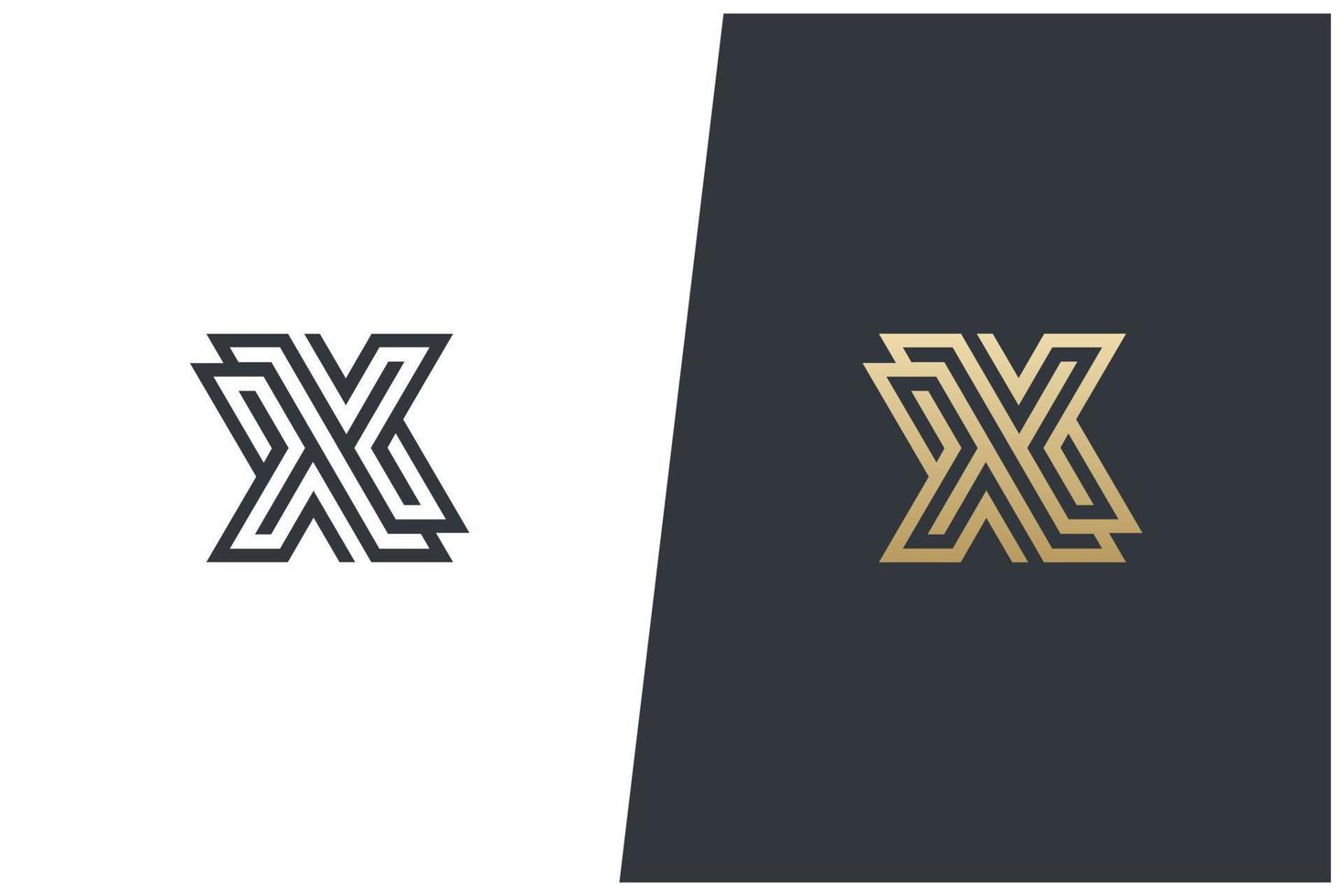 x lettre monogramme abstrait vector logo concept design moderne style élégant et luxueux