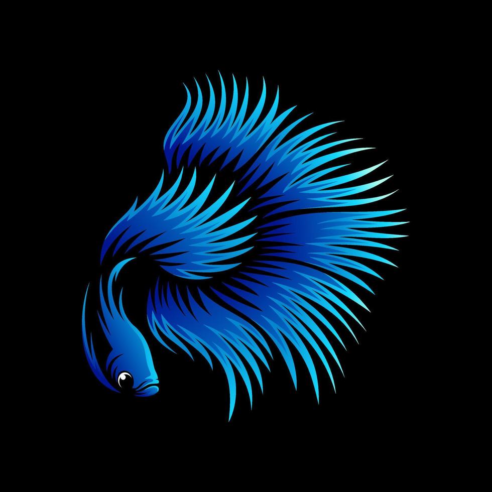 modèle de vecteur de conception de logo de poisson betta