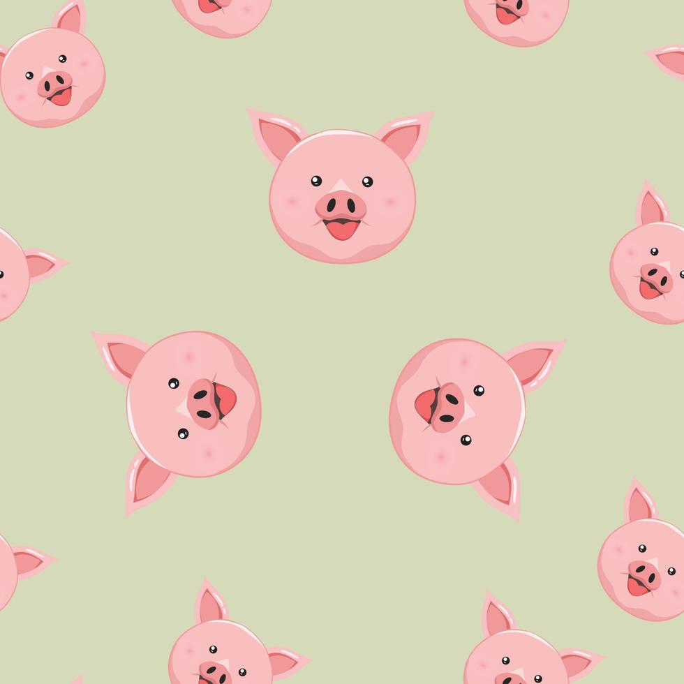 modèle sans couture de dessin animé animal cochon mignon vecteur