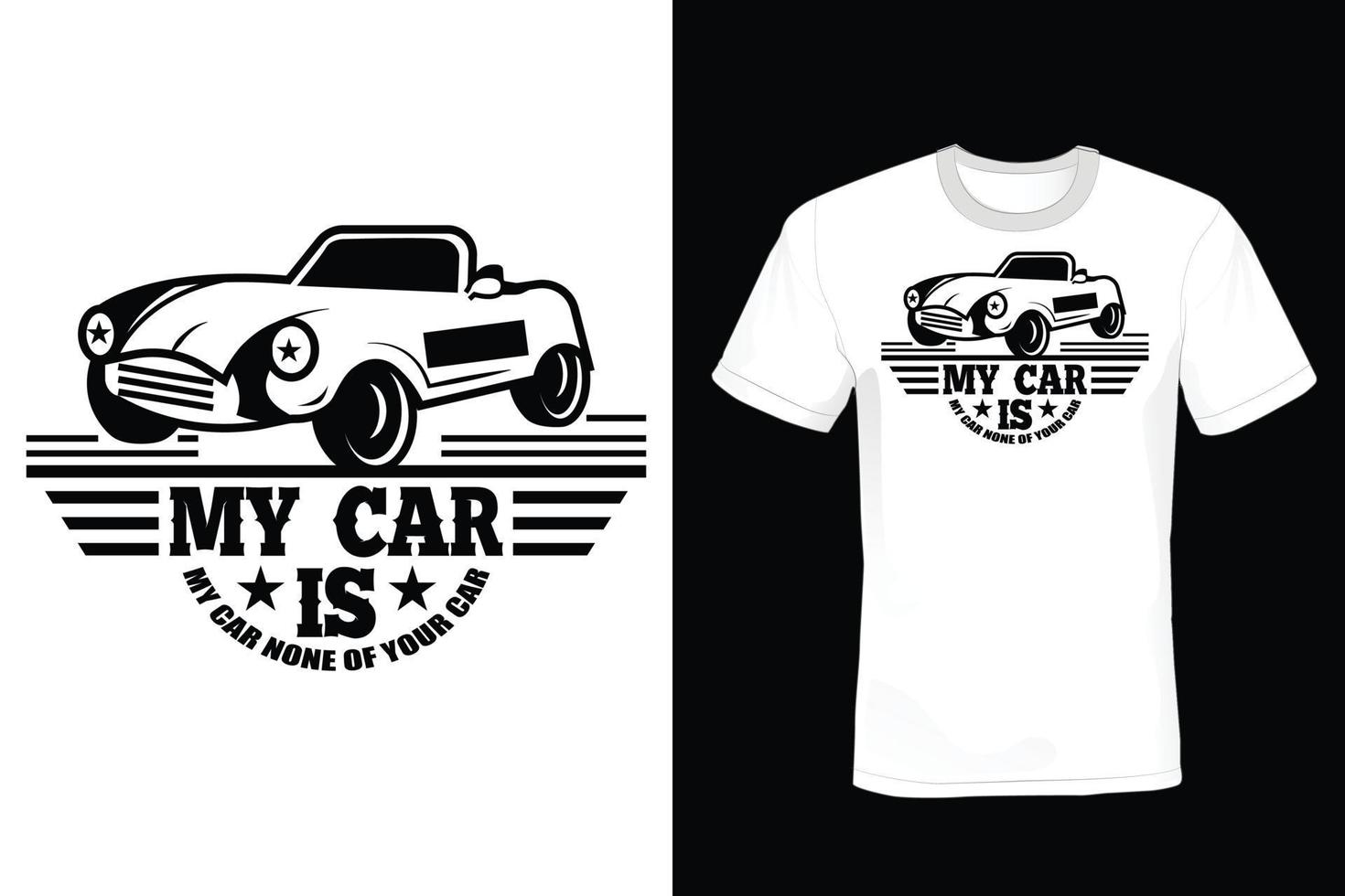 conception de t-shirt de voiture, vintage, typographie vecteur