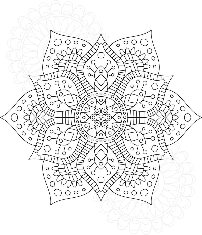 coloriages de mandalas pour adultes et enfants vecteur