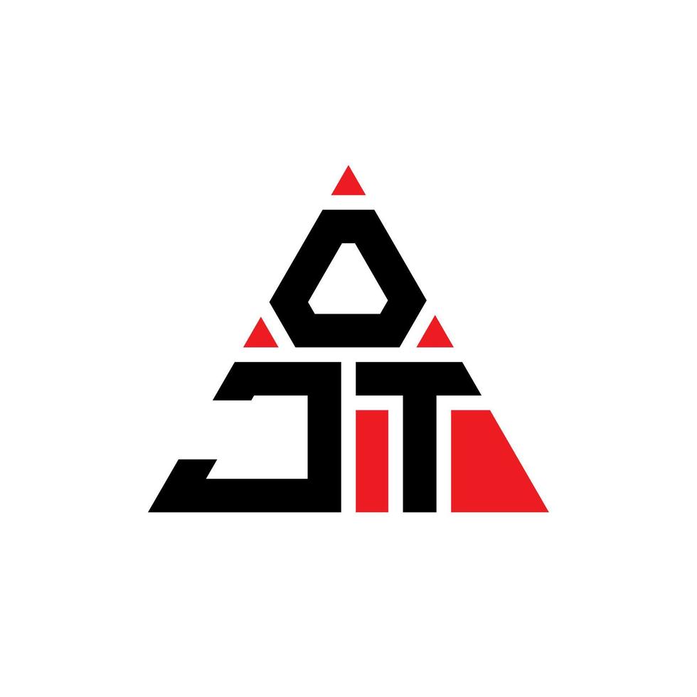 création de logo de lettre triangle ojt avec forme de triangle. monogramme de conception de logo triangle ojt. modèle de logo vectoriel triangle ojt avec couleur rouge. ojt logo triangulaire logo simple, élégant et luxueux.