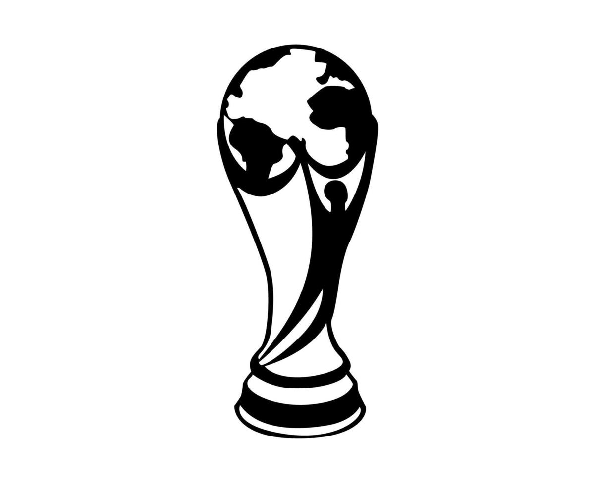 coupe du monde fifa symbole trophée logo mondial noir et blanc champion conception vecteur abstrait illustration
