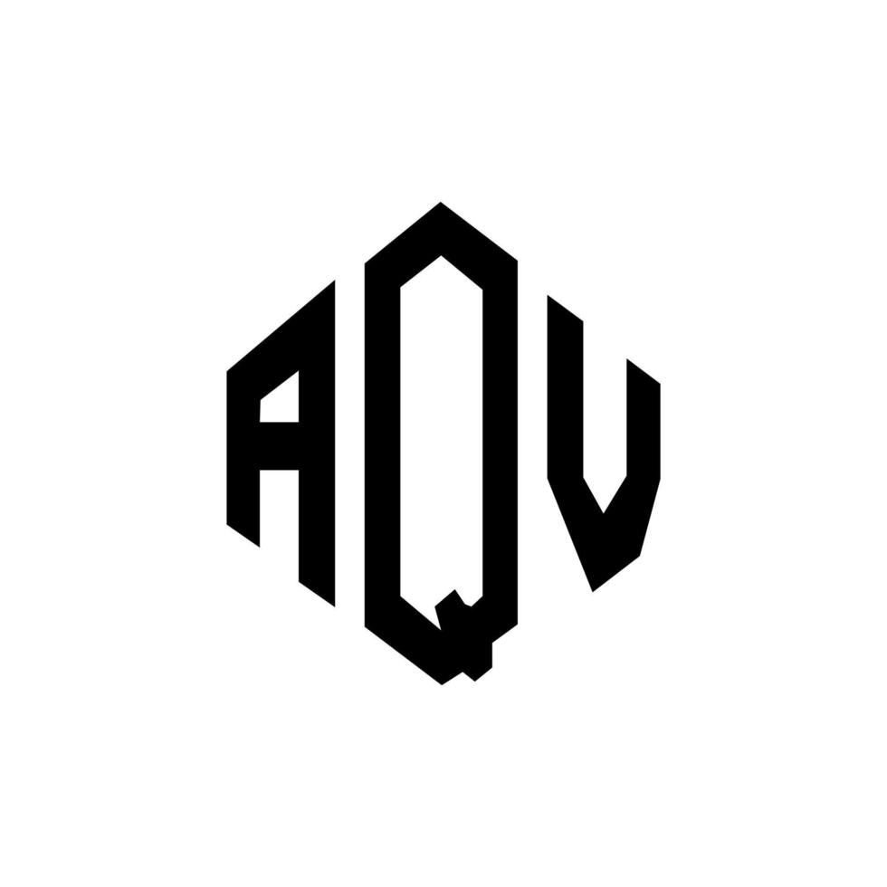 création de logo de lettre aqv avec forme de polygone. création de logo en forme de polygone et de cube aqv. modèle de logo vectoriel aqv hexagone couleurs blanches et noires. monogramme aqv, logo d'entreprise et immobilier.