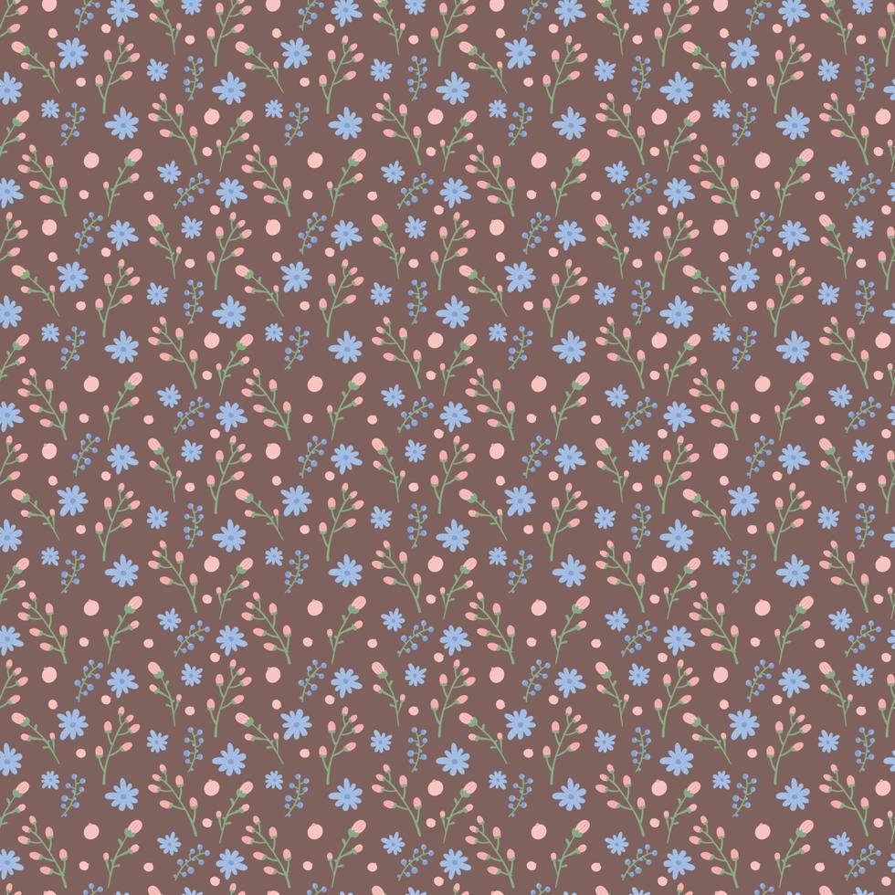 joli motif floral dans la petite fleur. petite impression. motifs dispersés au hasard. texture vectorielle continue. modèle élégant pour les imprimés de mode. impression de petites fleurs. fond de plantes. vecteur