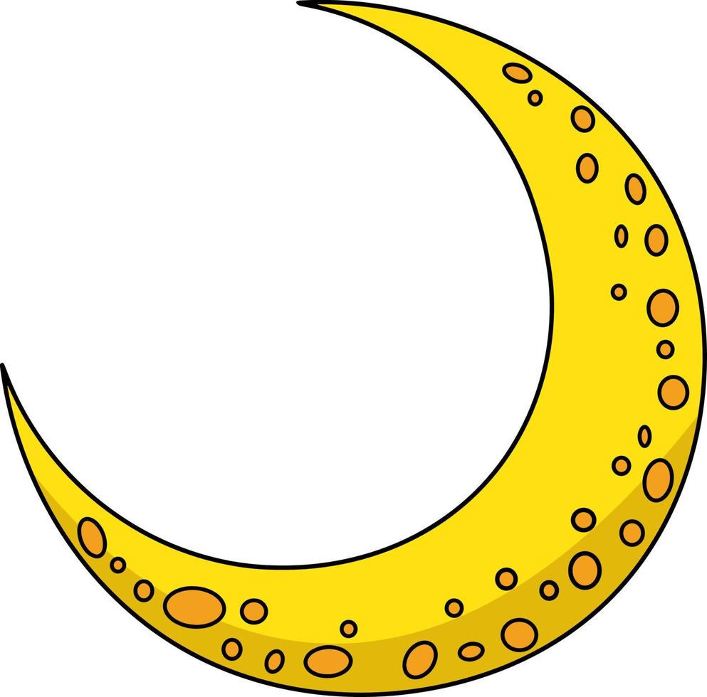 croissant de lune dessin animé coloré clipart vecteur