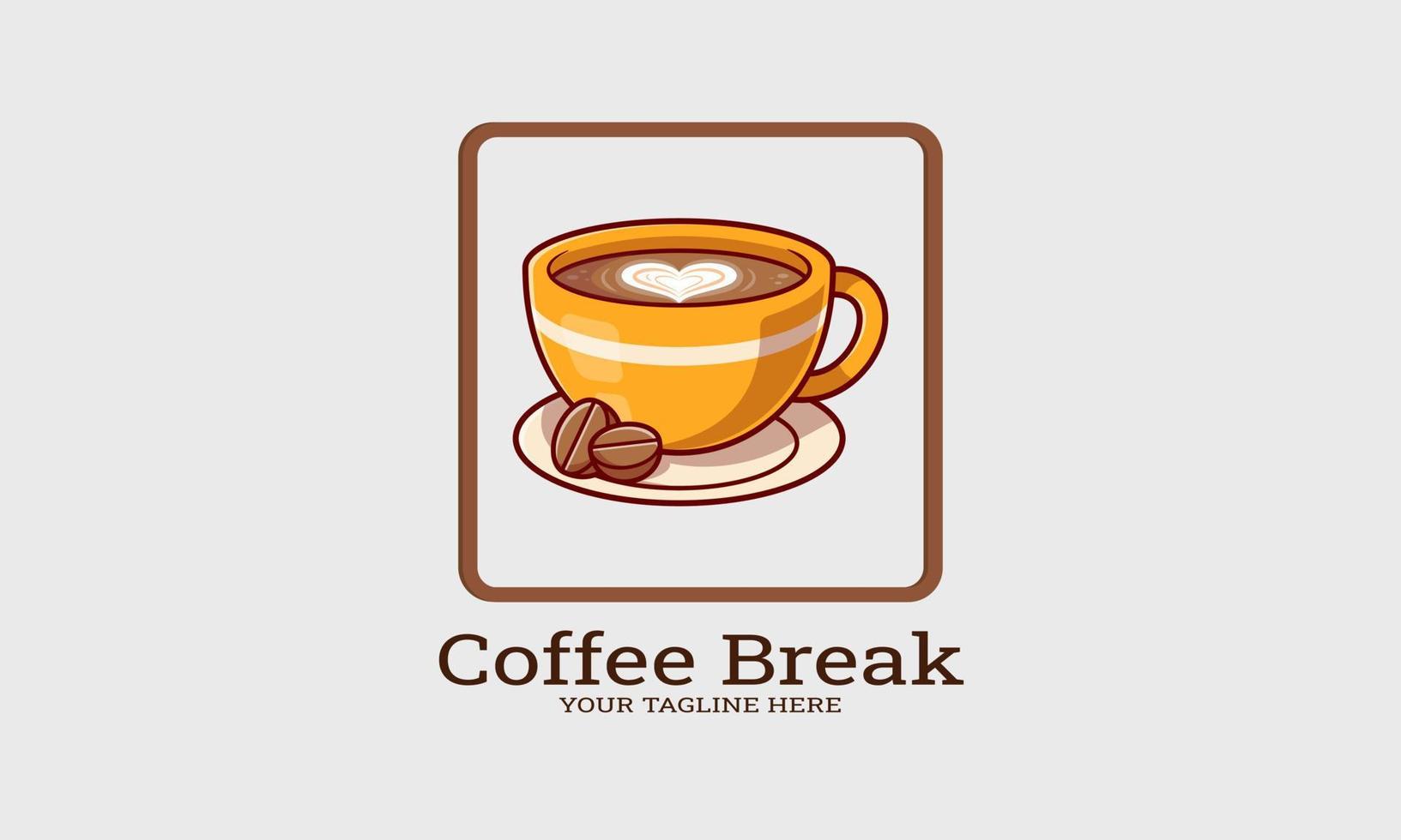 pause café modèle de logo de café illustration vectorielle logo de café sucré vecteur