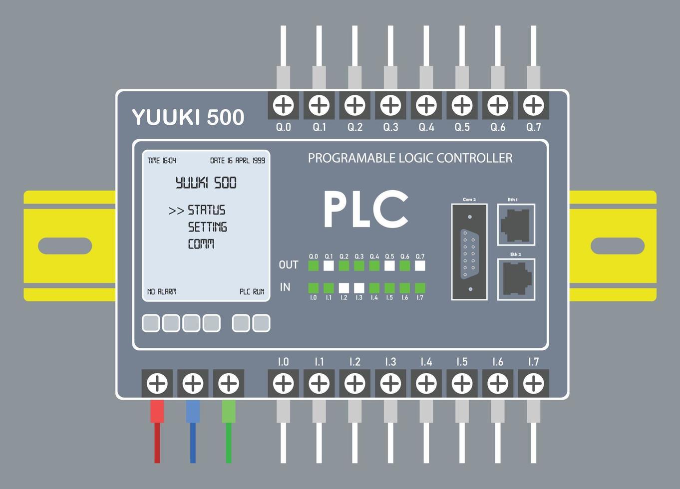 contrôleur logique programmable plc avec conception plate d'entrée et de sortie vecteur